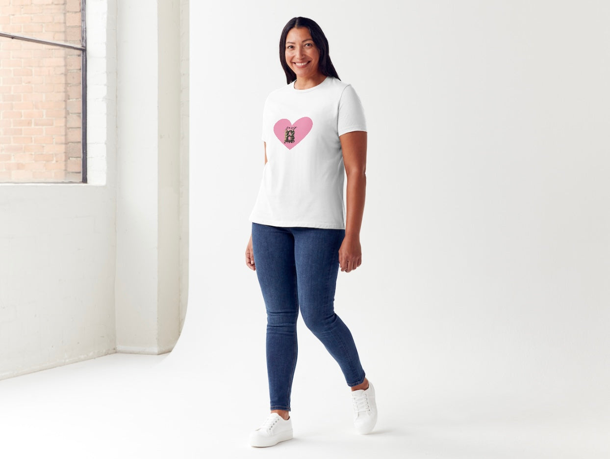 Valentine’s Day Sexy B V-neck T-Shirt -Pink